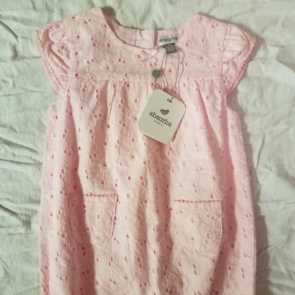 18 month lace eyelet bubble onesie